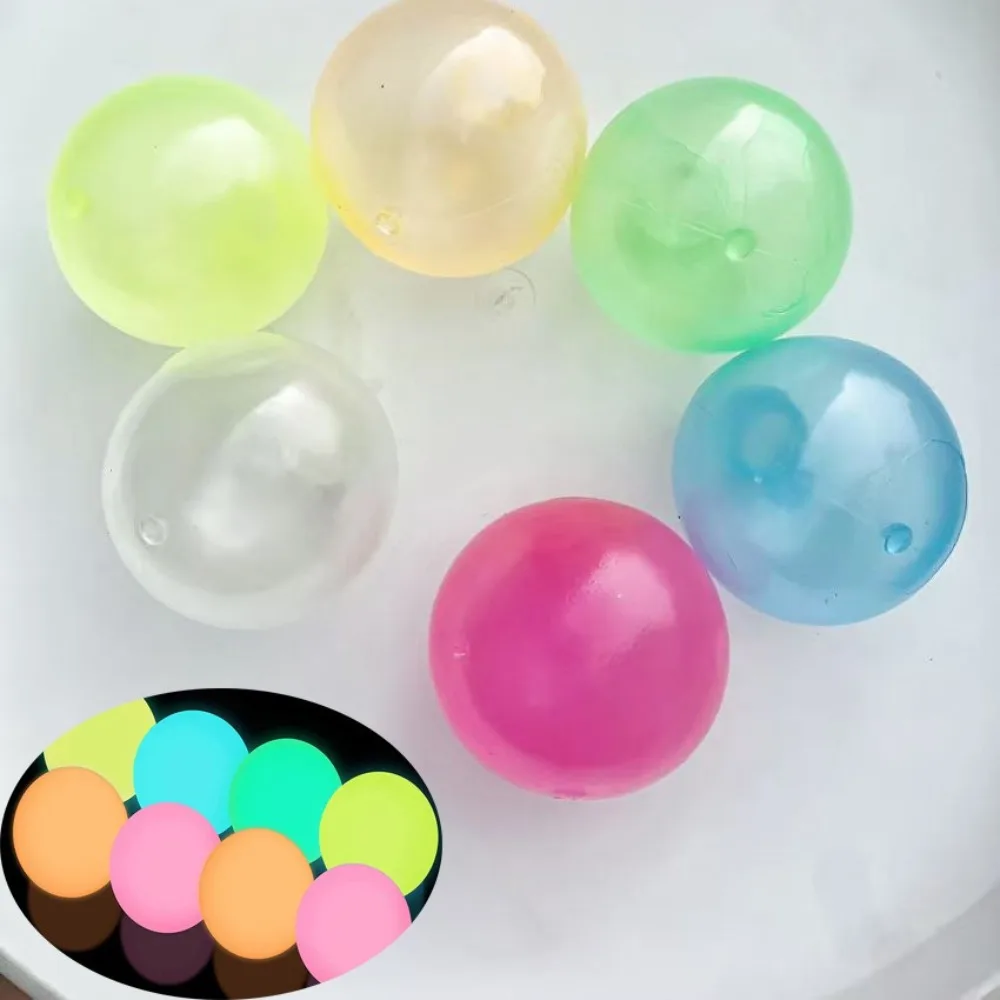 Target Glorbs Balls Throw Ball Glow in The Dark Sticky Ceiling Balls Squash Stress Relief Toy Glowing Sticky Ball
