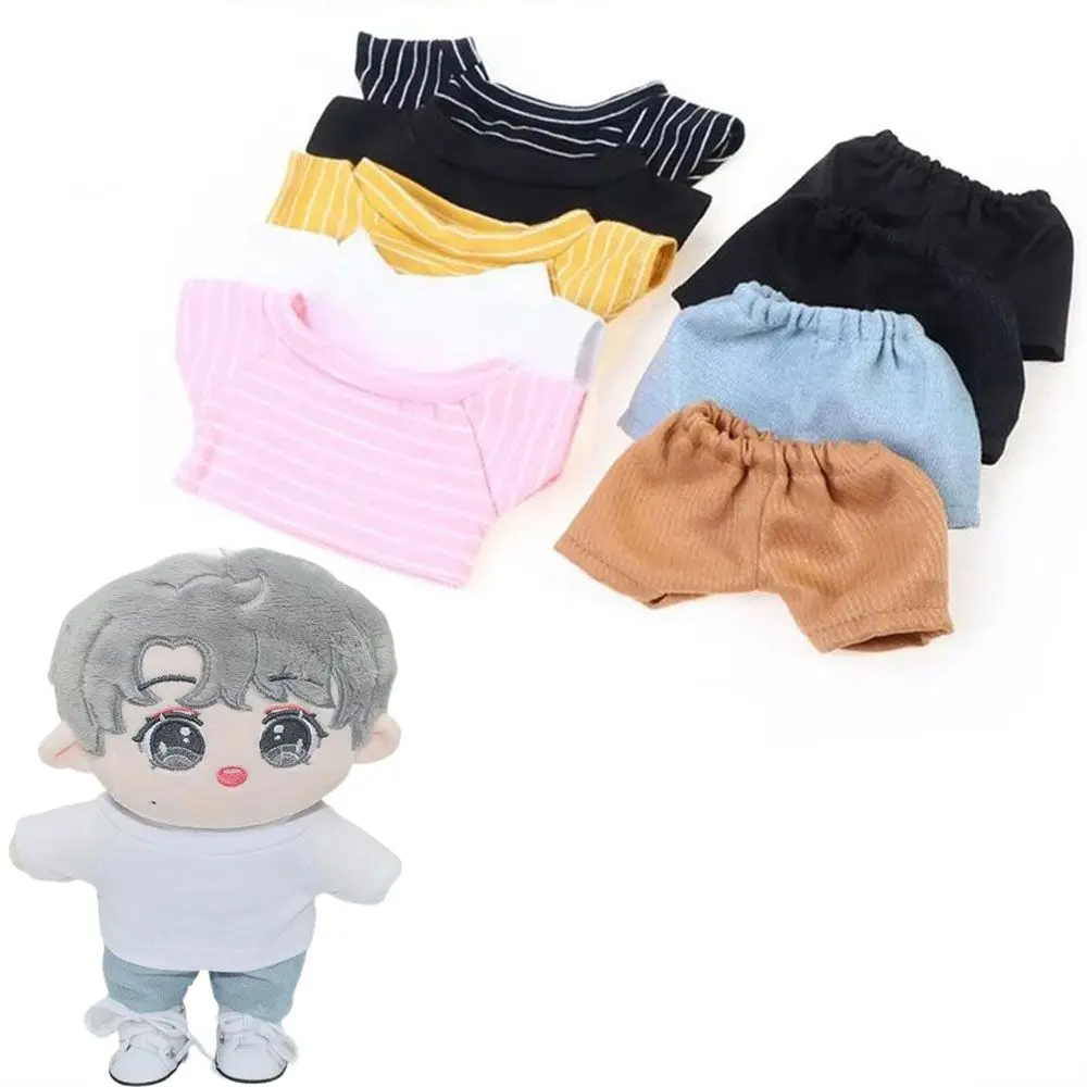 

20CM Doll Clothes Stripes Short Sleeve T-shirt Small Pants Doll Outfit Playing House Changing Dressing Game DIY Doll Accessories