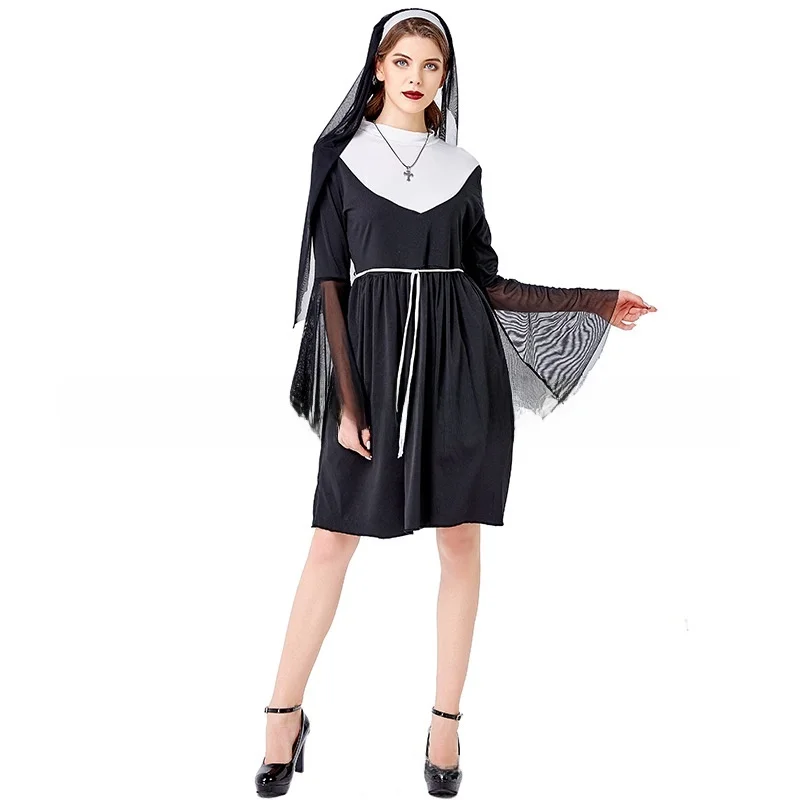 Nieuwe XL Kerk Moeder Mary Nun Kostuum Stage Performance Outfit Halloween Rollengang Kostuum Chinese Productie Zomer 2025