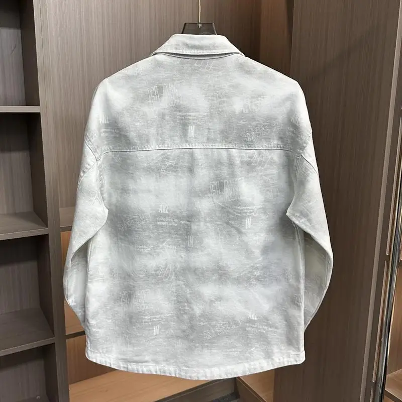 

New 2025 Men's Denim Long Sve irt Casual Loose Fit Spring Autumn Faionable Versatile Outerwear Top for Travel