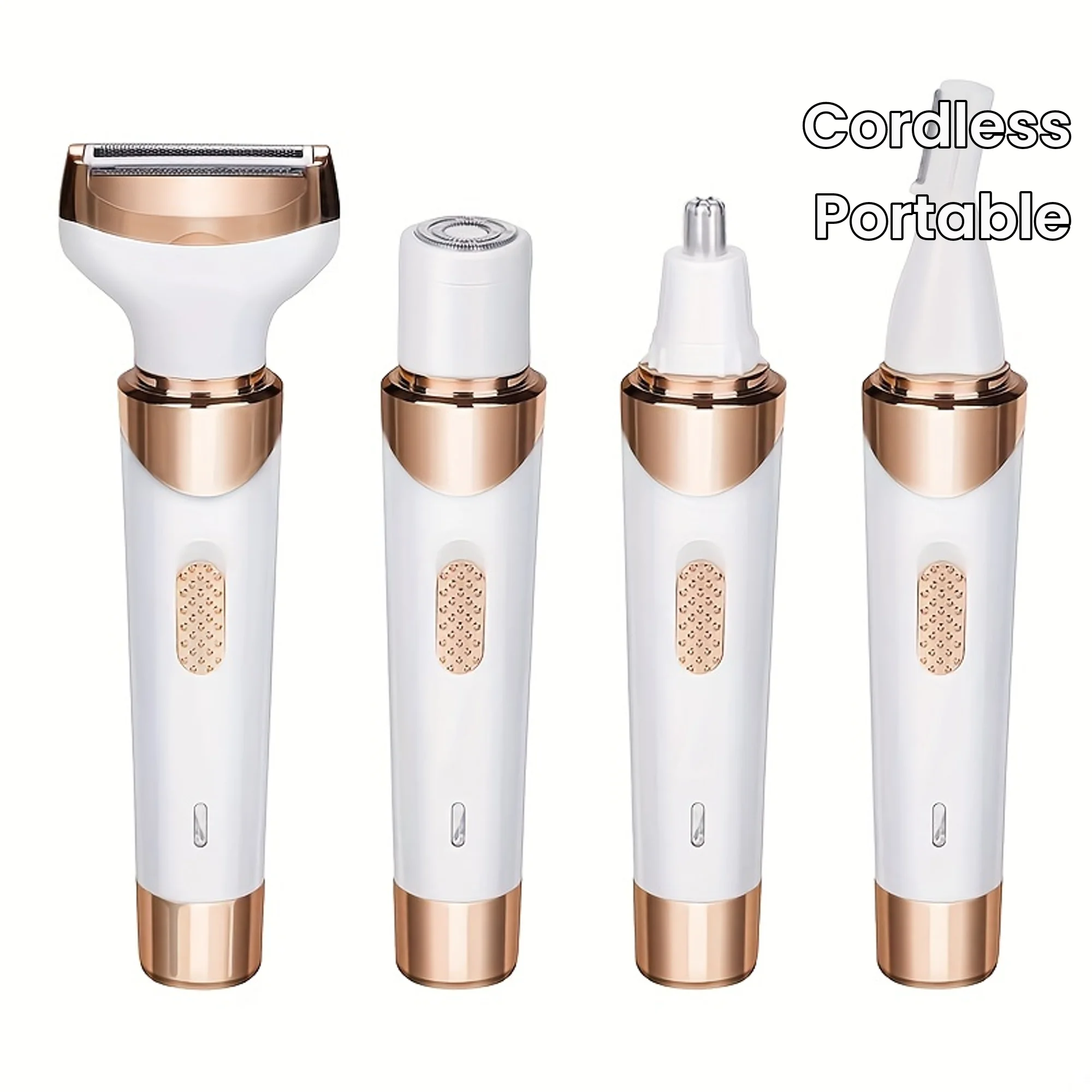 

4-in-1 Women's Electric Razor Wet Dry Hair Remover For Pubic Hair, Eyebrow,Nose,Face,Legs,Underarms Portable Bikini Trimmer