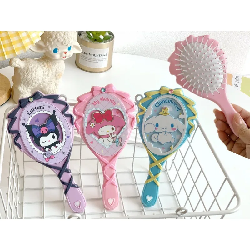 

New Sanrio Hello Kitty Comb Cartoon Anime Figure Cinnamoroll Kuromi Adhesive Package Girl Toy Q Figural Decoration Birthday Gift