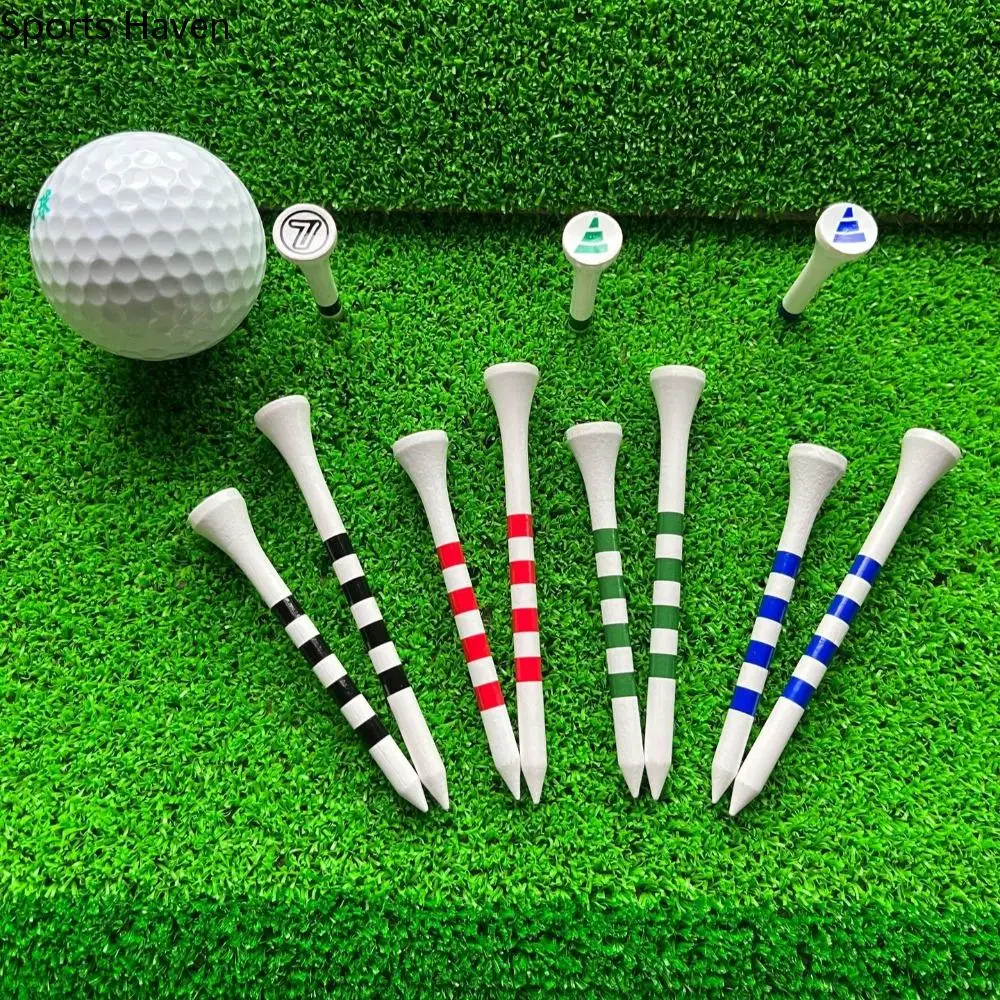 20Pcs 70/83mm Golf Tee Set Plastic Durable with Stripe Golf Practice Tees Golf Accessories