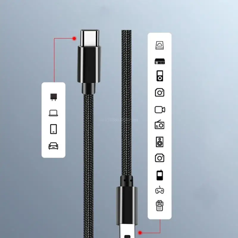 Schnellladekabel vom Typ C auf Mini-USB-Datenkabel, Stromversorgungsleitung für GPS