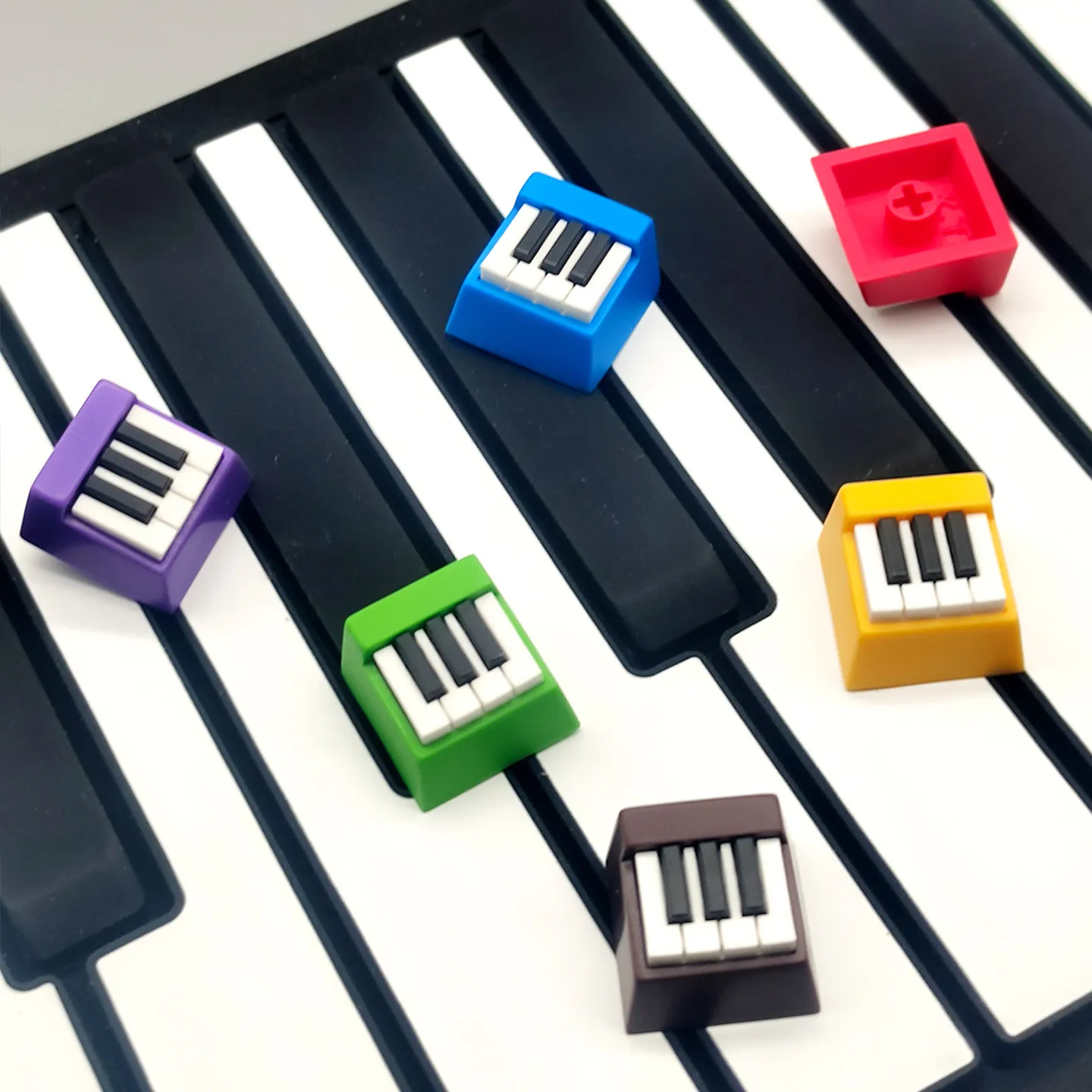 Piano Key Cute Aesthetic MX Cross Keycaps 3D Printing Custom Handmade Colorful Replacement Keycap for Mechanical Keyboard