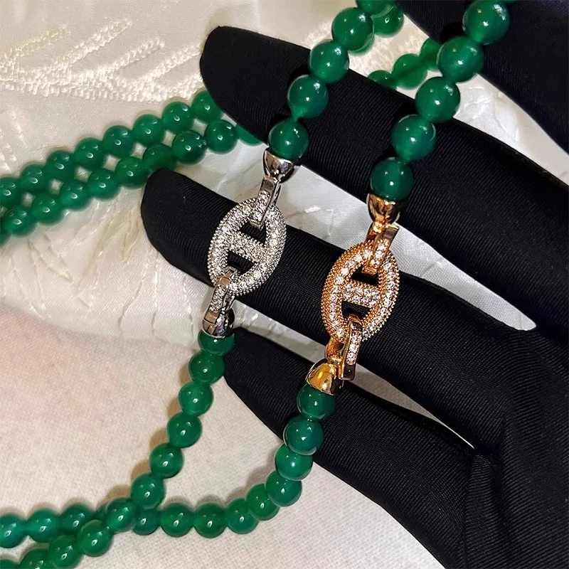 Neue Ankunft 100% Natürliche Grüne Chalcedon 14K Gold Gefüllt Weibliche Perlen Kette Halskette Förderung Schmuck Für Frauen Geburtstag geschenke – Detail 3