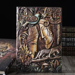 A5 Notebook Vintage Embossed Forbidden Love Hardcover PU Cover 100 Sheets/Book Horizontal Line Page Office Learning Diary QP-80