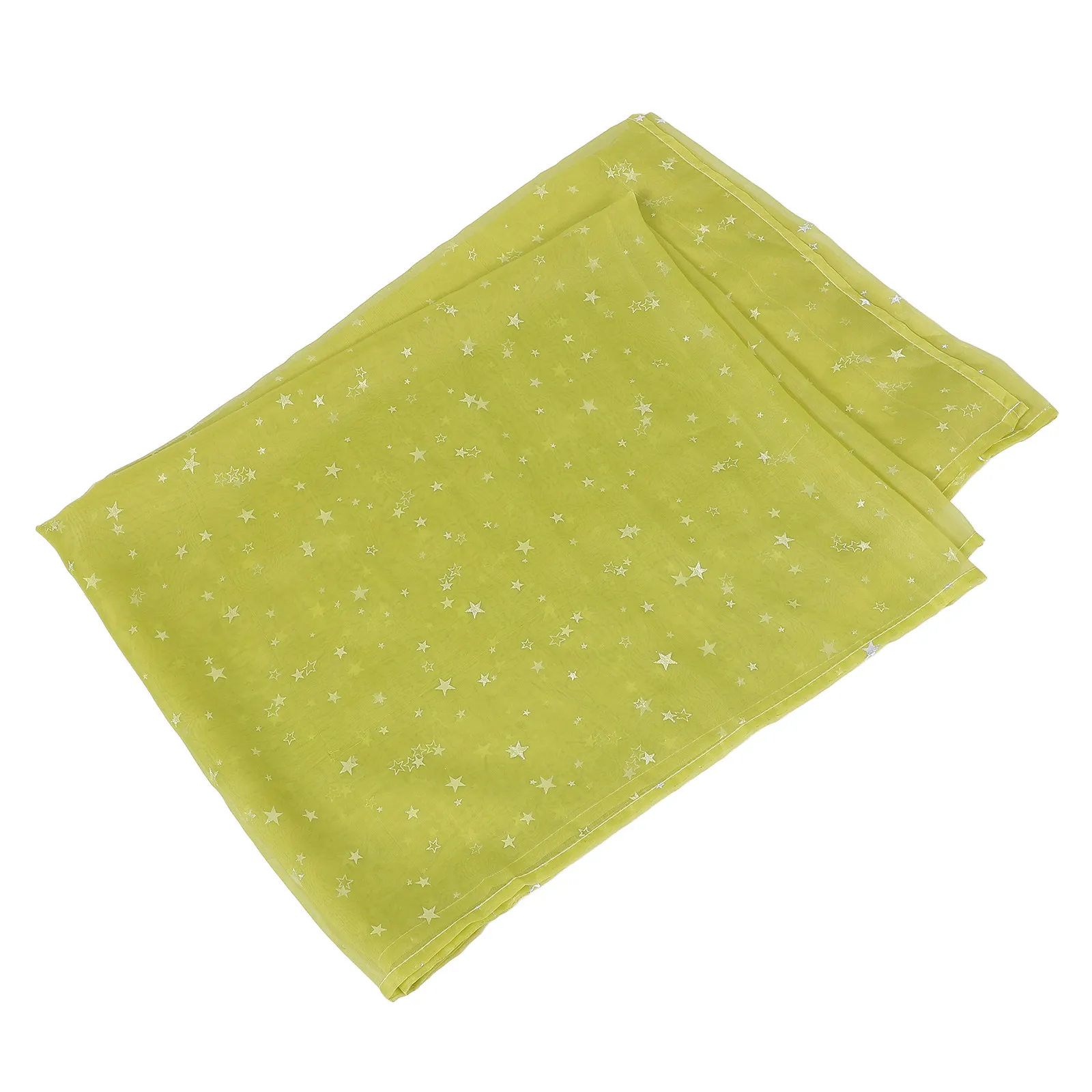 Silver Star Foil Sheer Curtains Green Size 100x270cm Romantic Voile Window Drapes for Bedroom Kids Room Window Screening Star