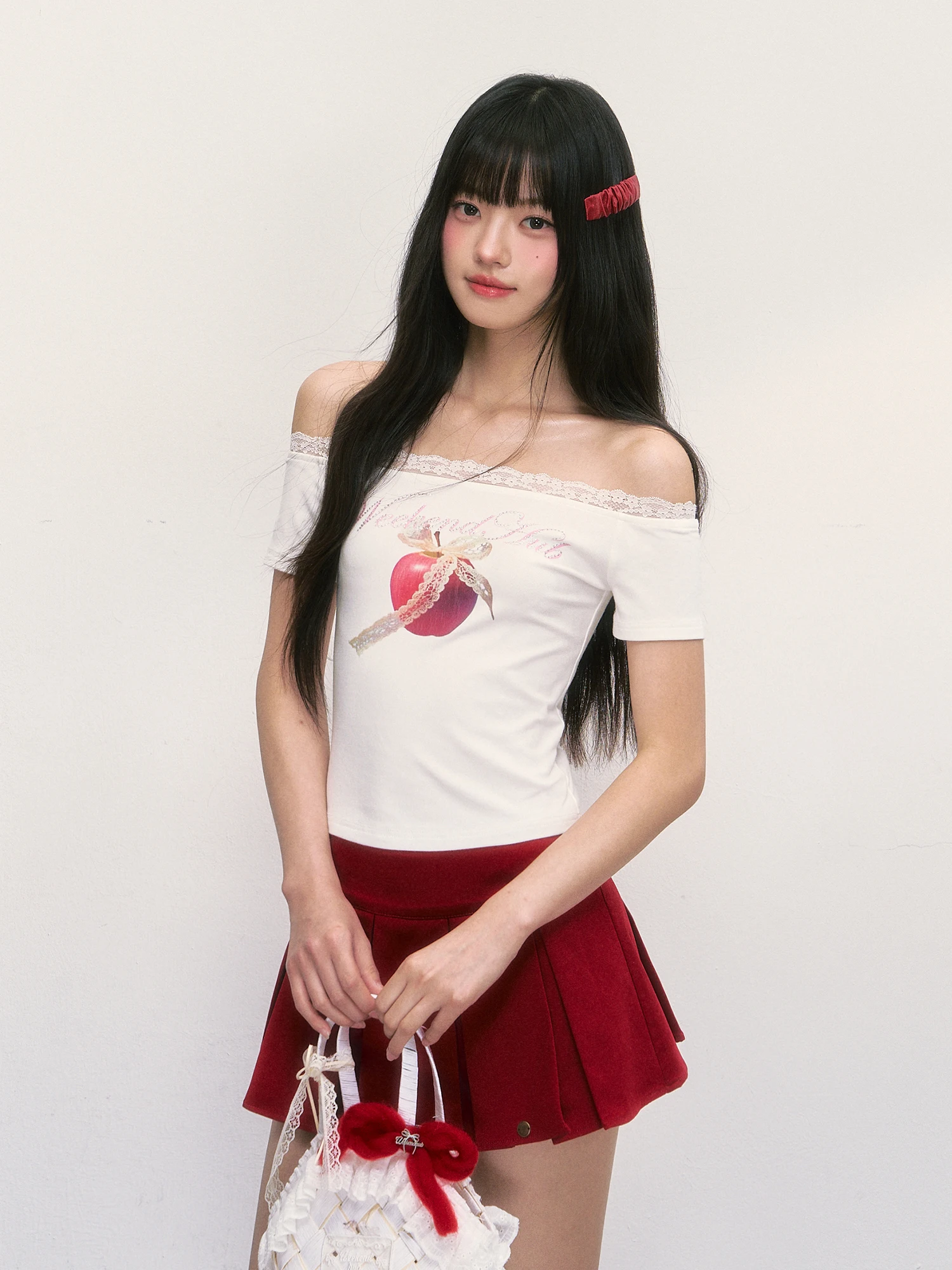 

Wedhub Lace Splice One oulder ort Sve Women's Summer T-irt Print Cute Sle Slim Fit Cotton Blend Top