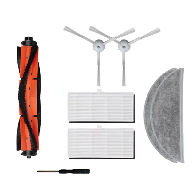 N98R 8 Pcs Roller Side Brush And Filter Mop Pad Combo For Xiaomi Lydsto R1 / R1A / R1 Pro / S1 Robot Vacuum