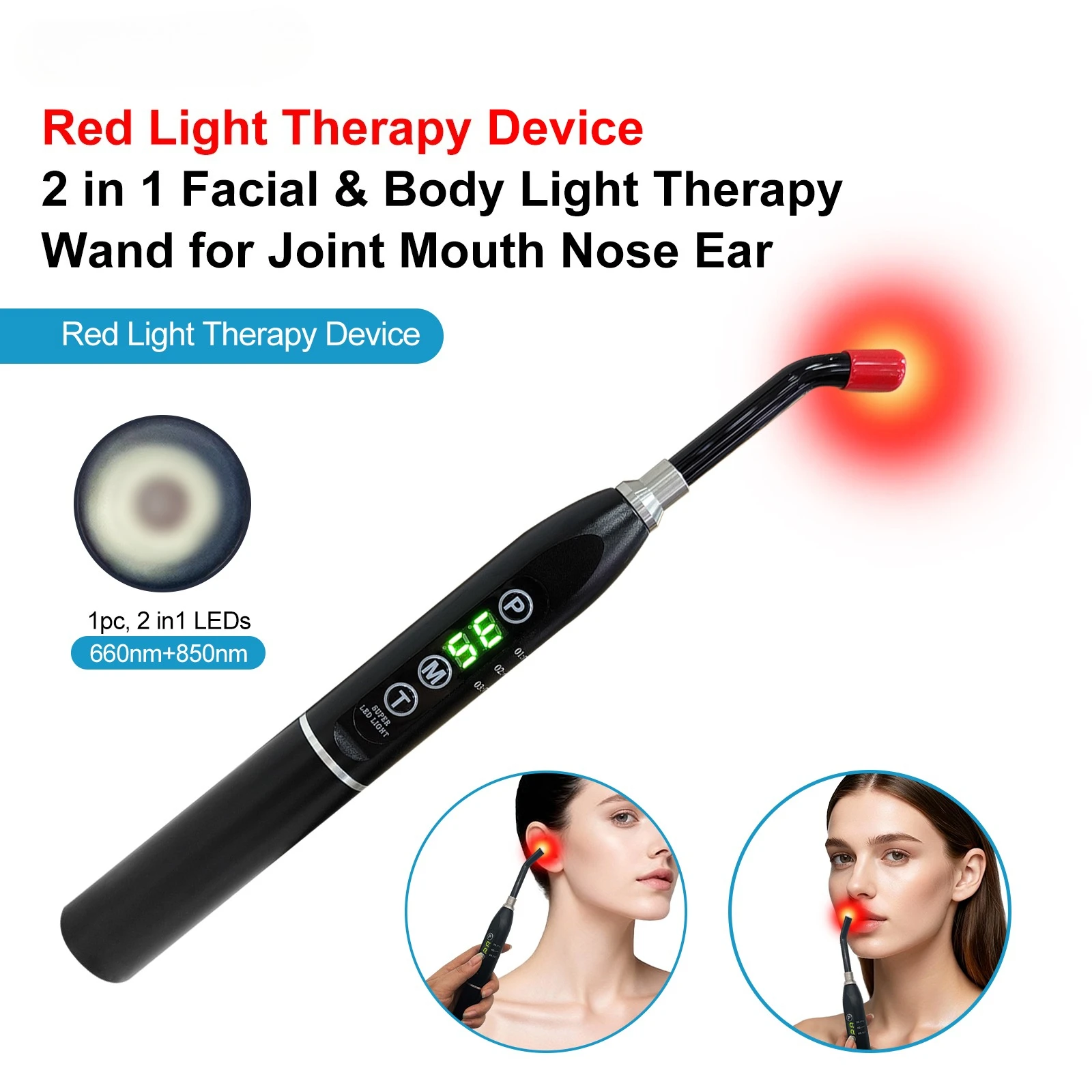 

Frovab Red Infrared Light Therapy Device Cold Sore Canker Sore Treatment Lips Nose Knee Hands Joint Muscle Pain Targeted Relief