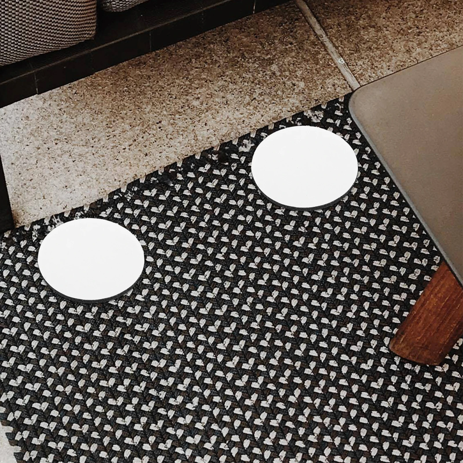 

Hook Patches Adhesive Round Fasteners Black 6CM Sticky Dots for Carpets Tablecloths Bed Sheets Removable Carpet