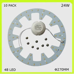10 PACK Round 24W LED Ceiling Light Kits Circular Lamp PCB Techo dia270mm Replace 50W 2D Tube 110V 120V 220V 230V 240V