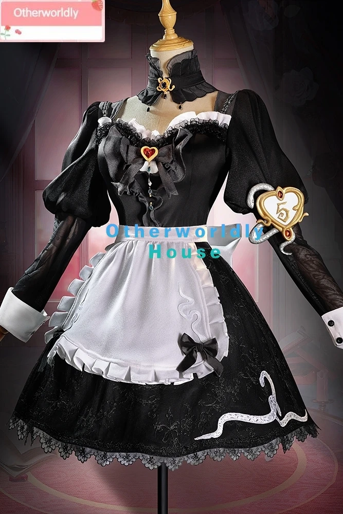 Costume de Cosplay Fiona Gilman pour femme, robe de femme de chambre noire mignonne, fête trempée, uniformes d'Halloween, sur mesure