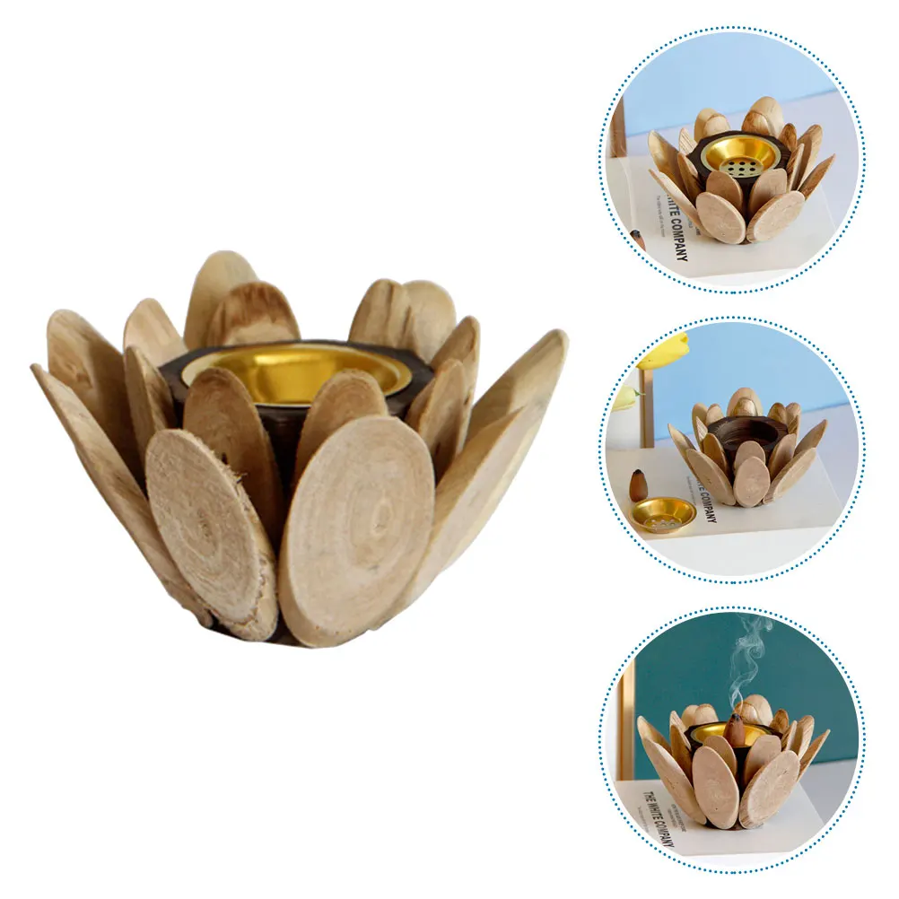 

Wooden Incense Holder Small Desktop Burner Sturdy Long Lasting Use Fine Craftsmanship Home Decoration Space Saving