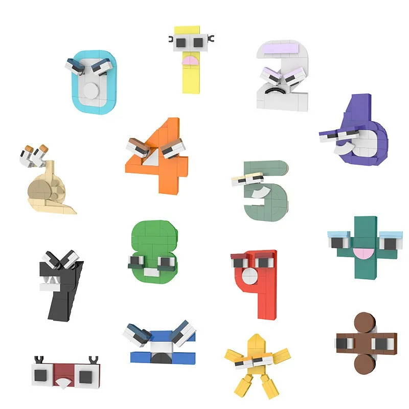 

Creative MOC Number Lore Alphabet Cartoon Animal 0-9 Number Building Block Set Education Numberblock Doll for Kids Children Gift