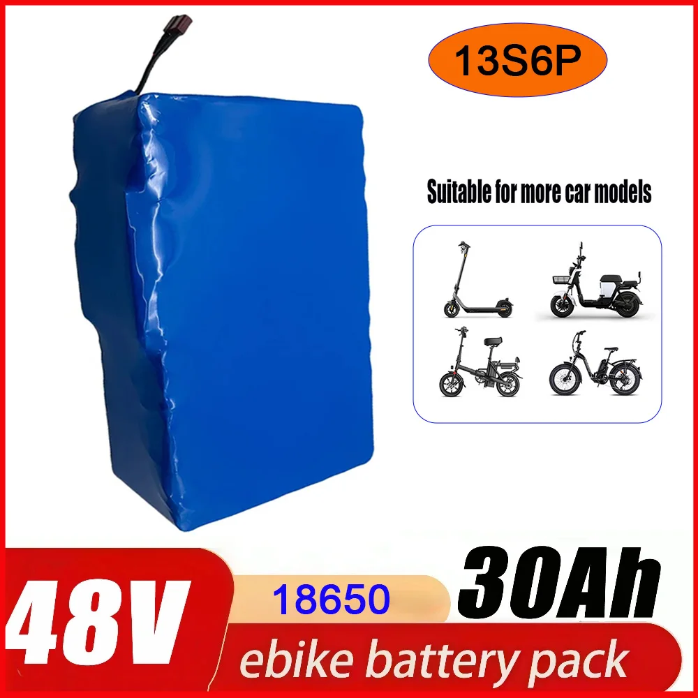 

New 48V13S6P 38AhBattery real capacity XT60 18650 Lithium ion Battery Pack 38000mAh 1800W 2000W For 54.6V E-bk BMS 2A Charger