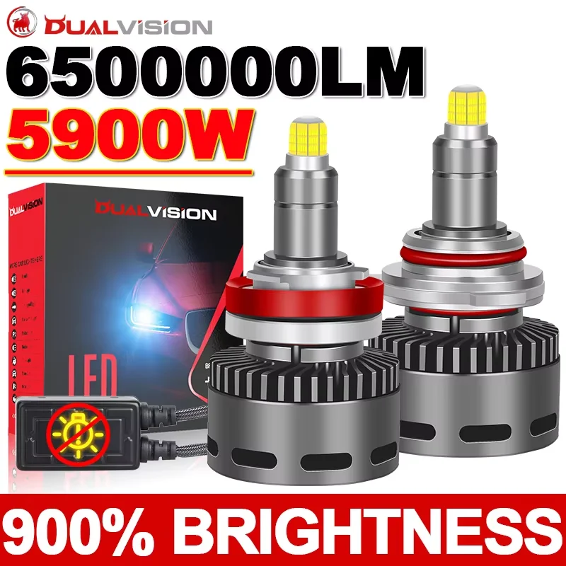 Bullvision 3D 360 H7 H11 LED Headlights High Power Canbus Led HB3 9005 6000K HB4 9006 9012 HIR2 4300K Turbo Car Lamp Fog Light