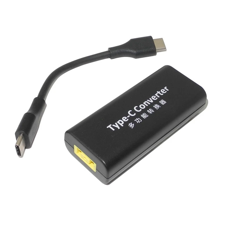 DC Power Adapter Converter Square To USB Type C Jack Converter For Lenovo Laptop Charger
