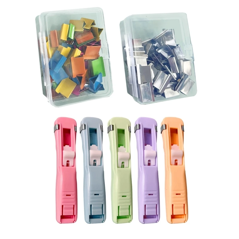 Handheld Paper Clam Clips Dispenser Clam Clips Navullingen Bevestiging losbladig papier Dropship
