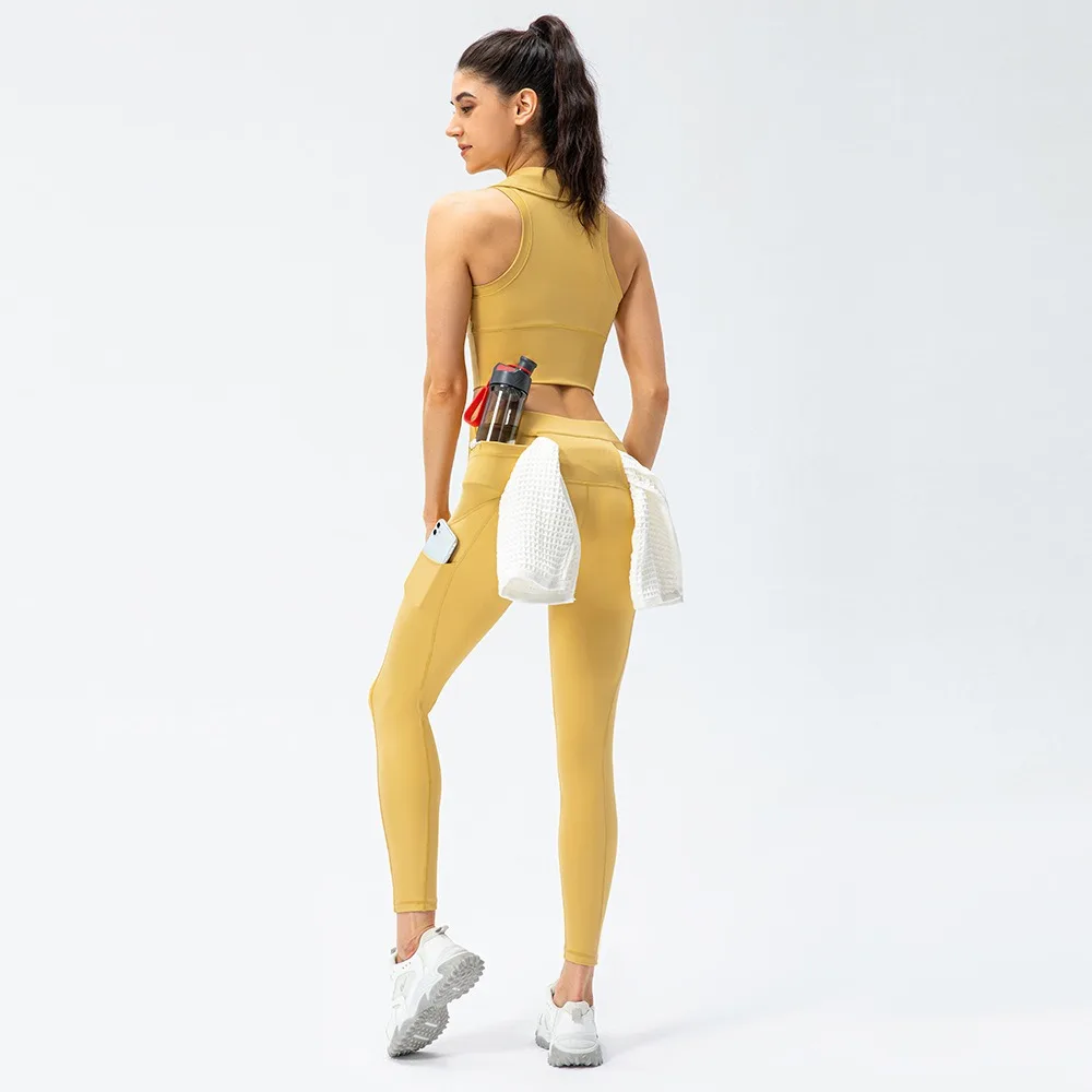 Yuerlian, pantalones de Yoga para mujer, toalla con hebilla, cintura alta, correr, secado rápido, transpirable, pantalones deportivos para gimnasio, pantalones deportivos con múltiples bolsillos, S-XXXL