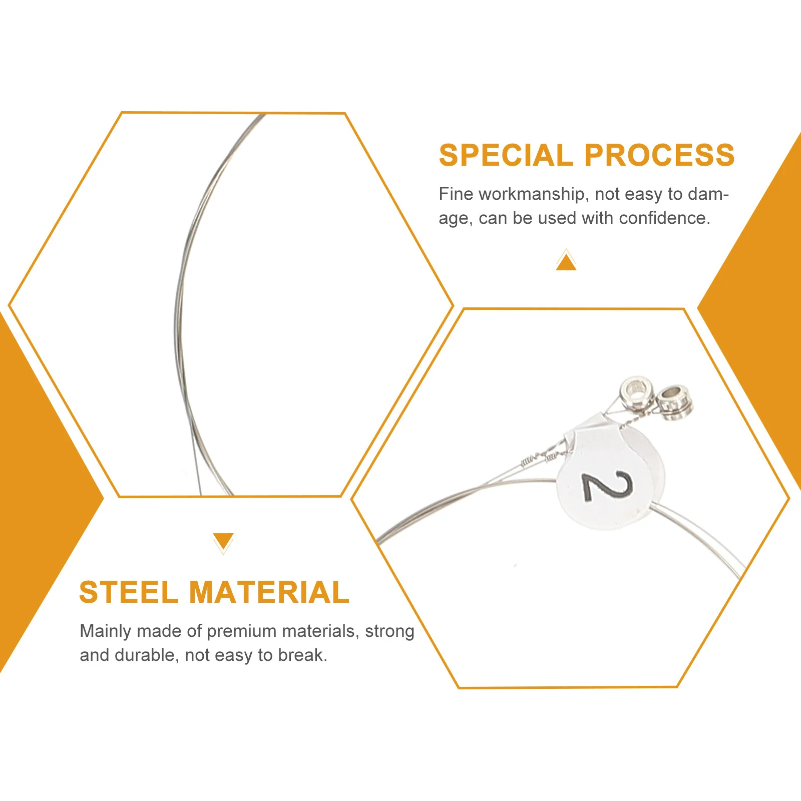 

7Pcs Professional Lyre Strings Steel Durable Replacement Set Full Kit Lyre Changing Strings Kit String Replacement