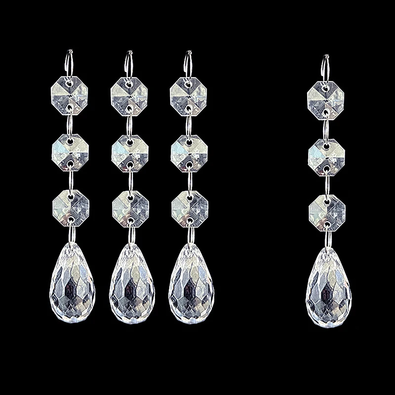 

10Pcs Plastic Octagonal Beads Chandelier Wedding Party Decoration Props Curb Pendant Water Drop Diamond Diy Light Accessories