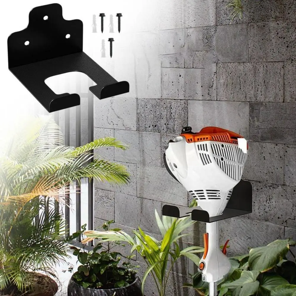 

Stainless Steel Power Tool Hanger Wall Mounted Heavy Duty Weed Whackers Holder Organizer Black Storage Hooks Household