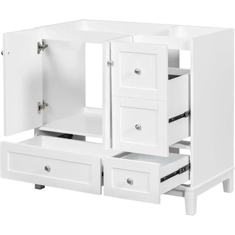 

36" Bathroom Vanity without Sink,Freestanding Bathroom Cabinet with 2 Doors and 3 Drawers,Bathroom Vanity Cabinet with USB