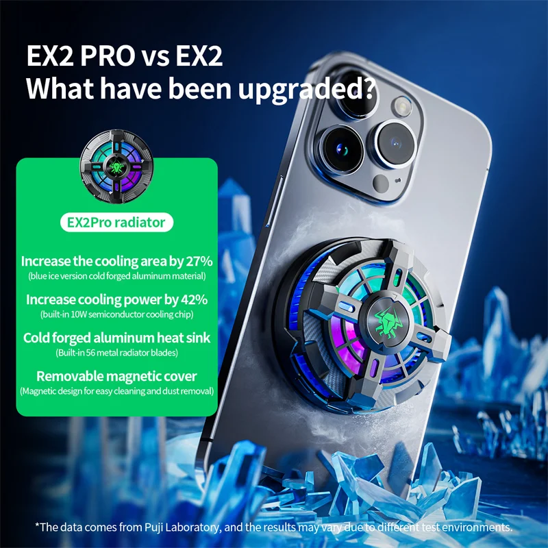 PLEXTONE EX2 Pro 백 클립 마그네틱 휴대폰 평면 라디에이터, RGB 분위기 조명, 반도체 냉동 선풍기, 신제품