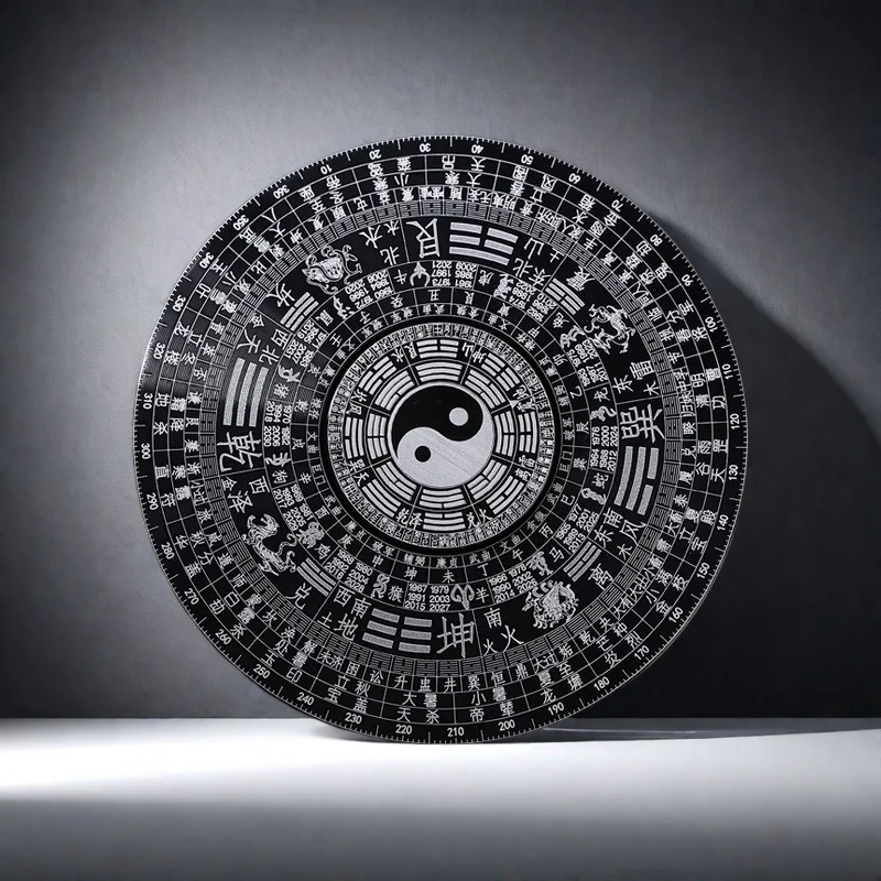 Petit décompression de style chinois Tai Chi Feng Shui Fidget Spinner en métal de haute qualité, peut pivoter 4 minutes, ornement de bureau de style rétro, utilisé pour développer la motricité fine, l'attention et la relaxation, les jeux de loisirs et le Noël Halloween