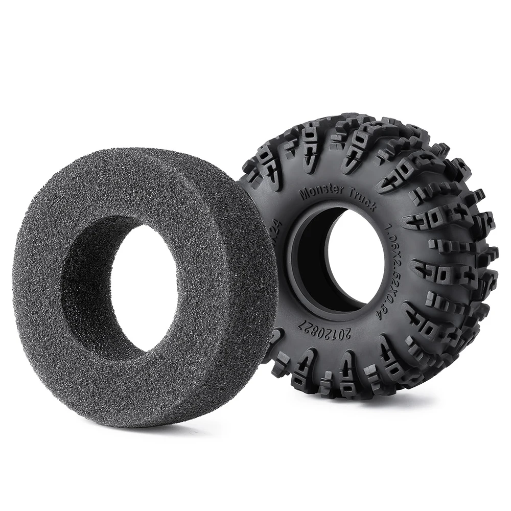 YEAHRUN 4 sztuk 64*24mm 64*27mm Swamper błota gumowa opona do kół dla Axial SCX24 1/24 TRX-4M 1/18 gąsienica RC części samochodowe