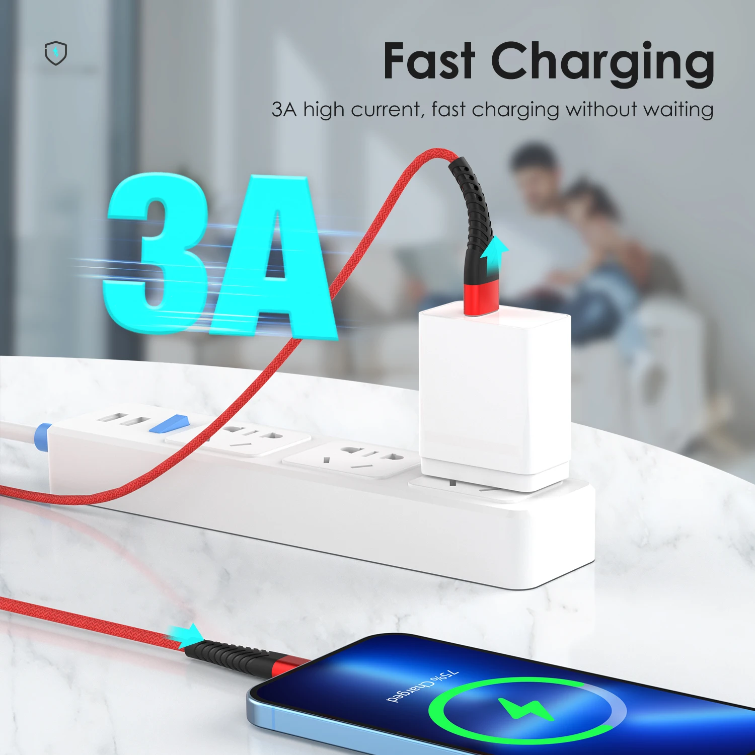 3A Fast Charging USB Charger Cable For iPhone 11 12 13 14 Pro Max Xs X 5 SE 6 S 7 8 Plus iPad Origin 3m Lead Data Cord Long Wire