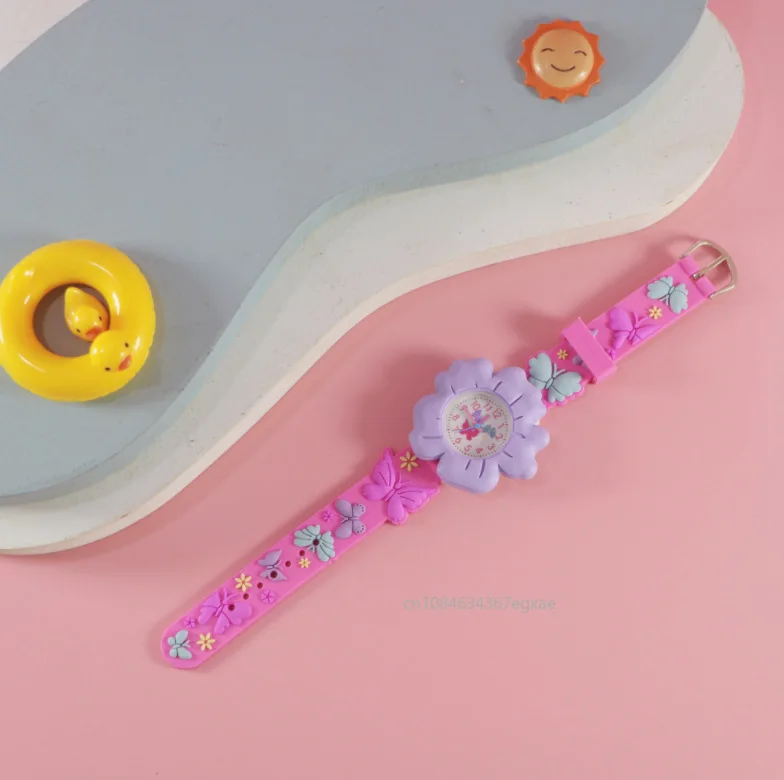 New Kids Watches Cartoon Watches Butterfly Silicone Quartz Wristwatch Birthday Gift Girl Boy Children Study Time Watch Reloj