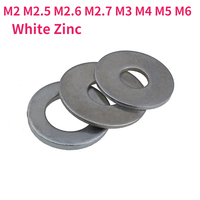M2 M2.5 M2.6 M2.7 M3 M4 M5 M6 White Zinc Plating Flat Washer Plain Gasket