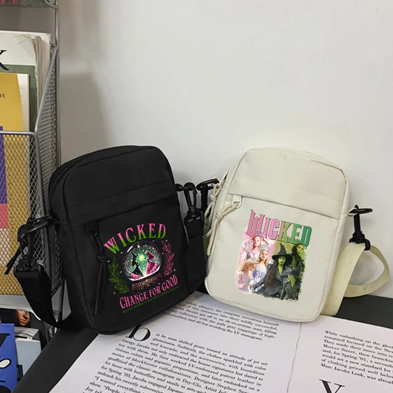 

Маленькие сумки-мессенджеры серии Wickeds на молнии с горячими фильмами Glinda Elphaba, сумка через плечо, повседневная сумка через плечо Sisters Bestie, подарок на день рождения