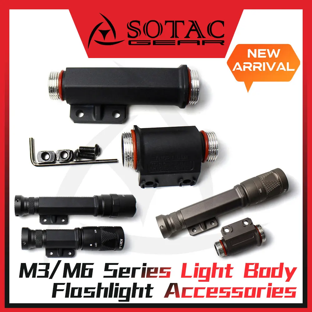 SOTAC Tactical Aluminum Weaponlight Body Mount for M300 M600 Series Scout Light Helmet  Accessories with Right Screw Hole