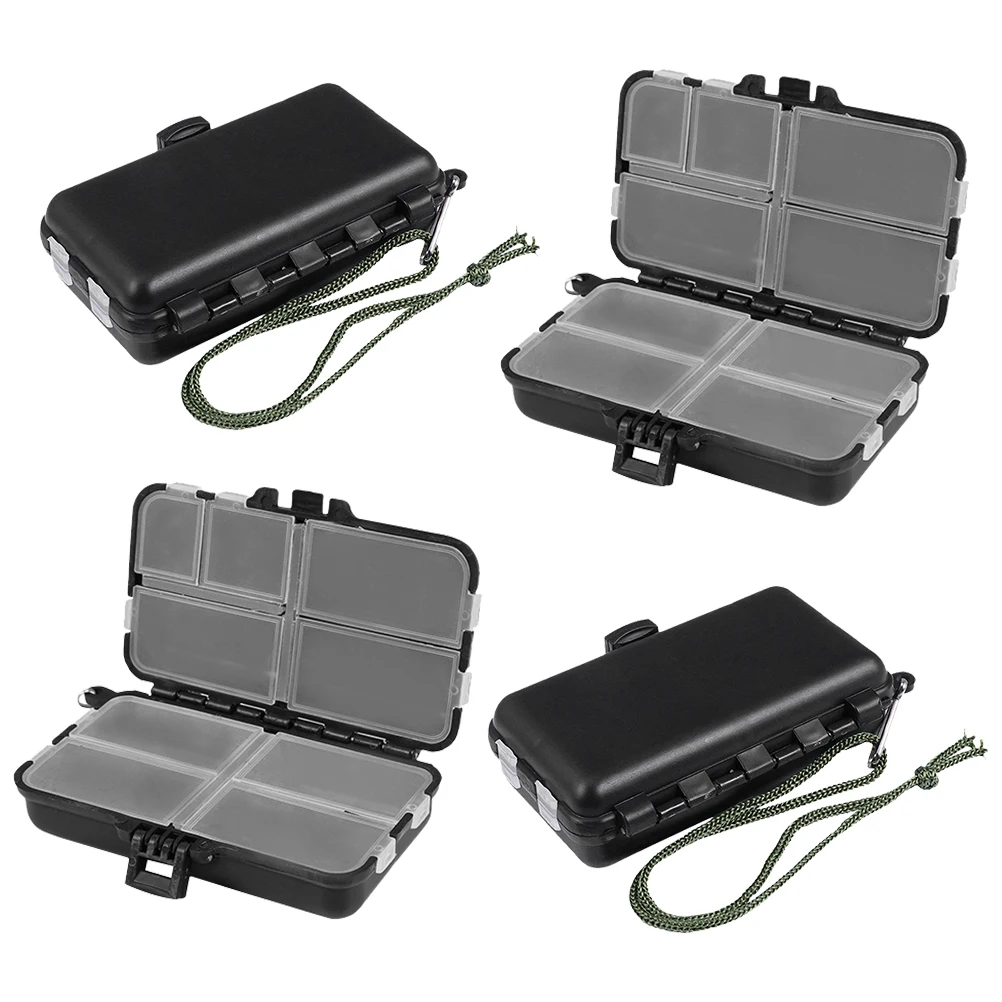 

4pcs Fishing Lures Storage Box PVC Tackle Organizer Bait Container Durable Compact Portable Fishing Supplies Accessories Storage