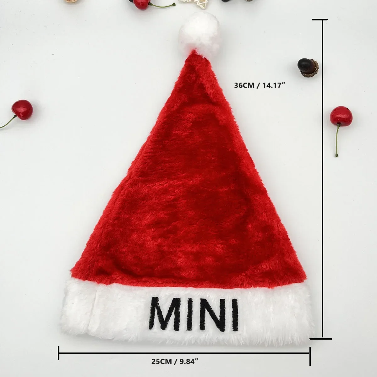 Topi Natal bordir, topi Natal MINI tebal pendek untuk ibu dan anak