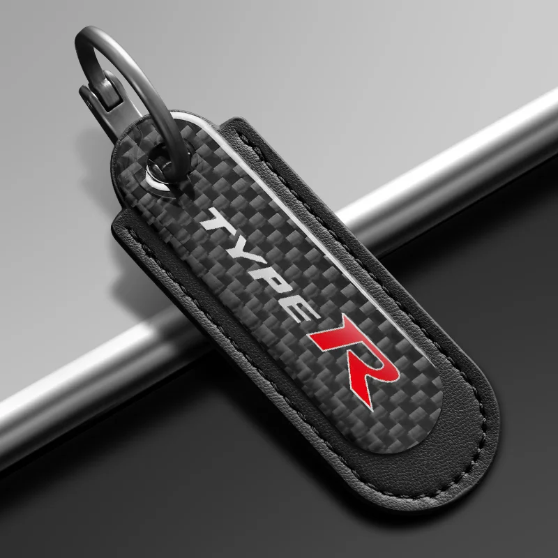 LLavero con emblema de coche estilo fibra de carbono, llavero para Honda CITY CIVIC Mugen Pilot tipo R tipo S Si Insight, accesorios