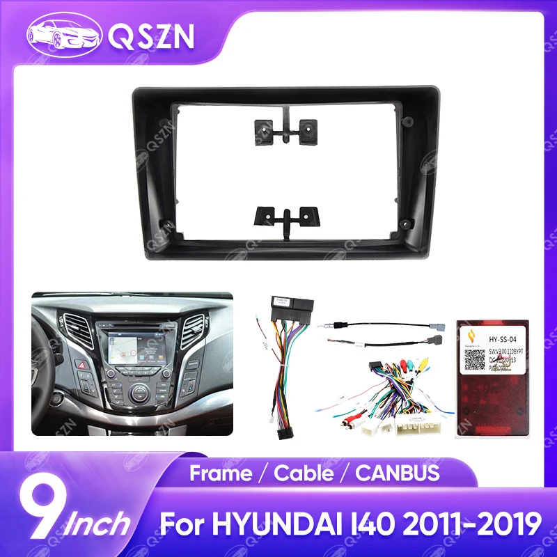 QSZN 9 Inch Car Radio Fascia Panel Frame For HYUNDAI I40 2011-2019 Navigation Panel Frame Multimedia Player Fitting Panel Kit