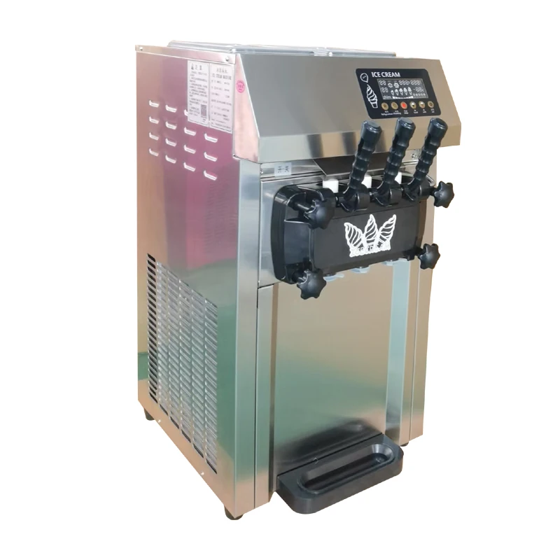 Stainless Steel High-Quality Desktop Ice Cream Machine With Three Flavors Of Automatic Soft Ice Cream Machine