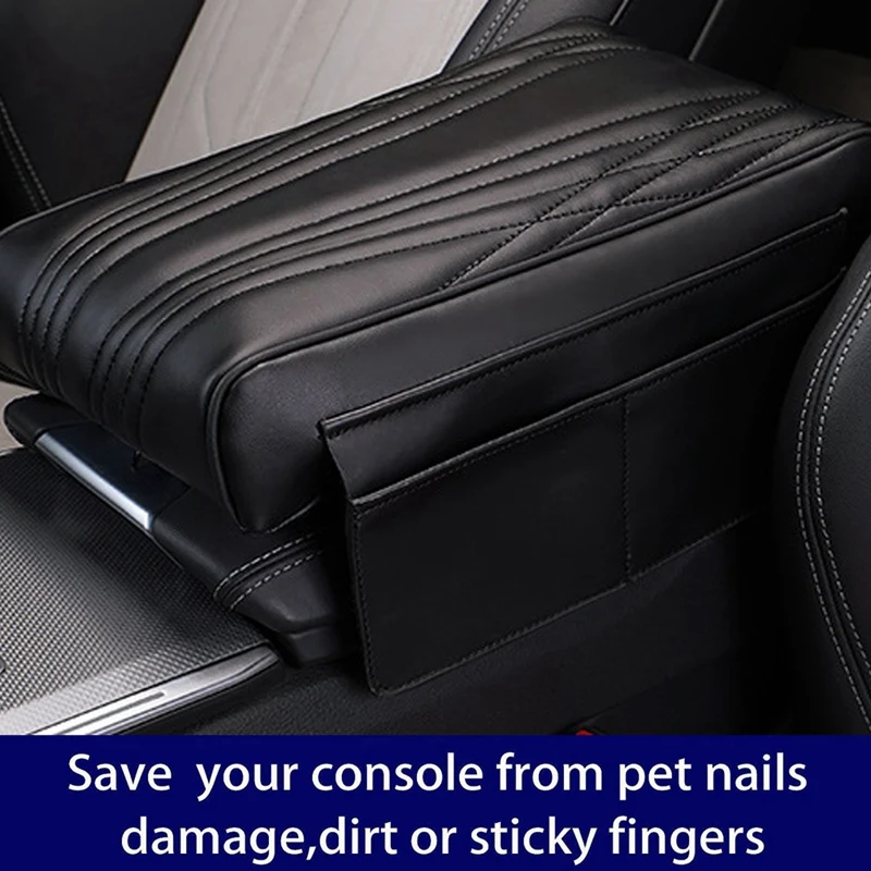 Memory Foam Armrest Box For Vehicles - Leather Car Armrest Box Pad, Universal Car Armrest Pad, Centre Console Cover