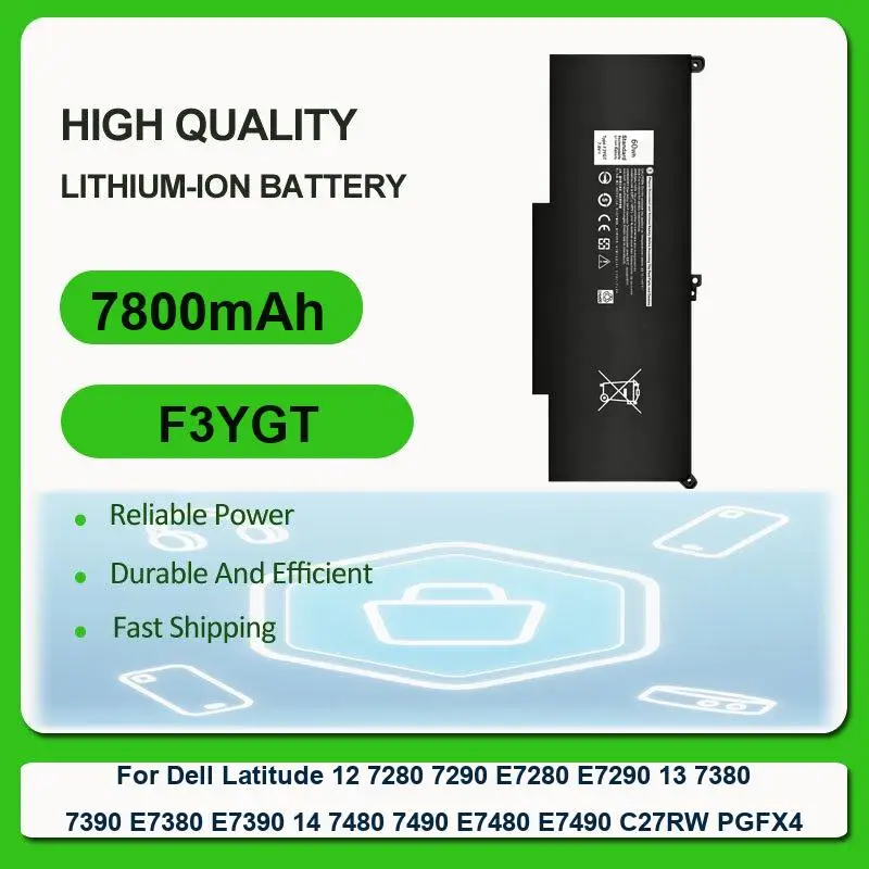 Battery For Dell Latitude 7280 E7280 7290 E7290 7380 E7380 7390 E7390 7480 E7480 7490 E7490 7400 E7400 5300 P73G001 P28S001