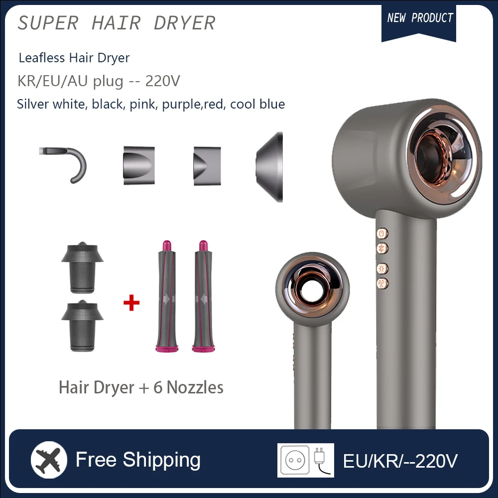 Professional Hair Dryer Super Hair Dryer 220V Leafless Powerful Negative Home Salon Hair Styler Blow Drier