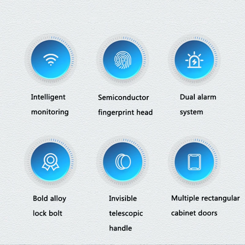 Electronic Safe Deposit Box Digital Password & Fingerprint Safe Box Unlock for Store Money Jewelry Documents