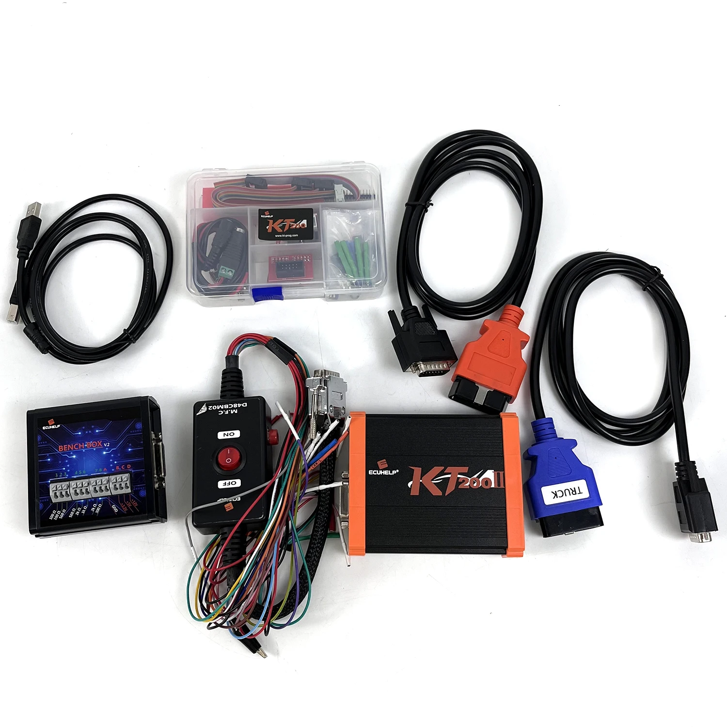 Full Function KT200 II Programming Tool with offline key dongle for Heavy Duty Truck Construction Machinery ECU Diagnostic Kit