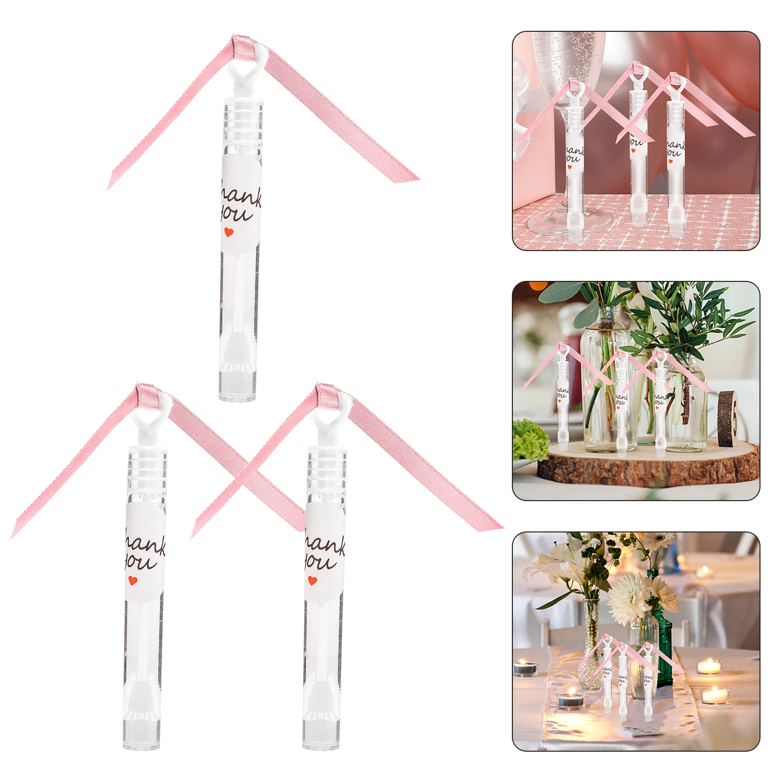 Baguettes de bouteilles à bulles d'amour, 3 pièces, en forme de cœur, pour cadeaux de fête de mariage, pour remise de diplôme