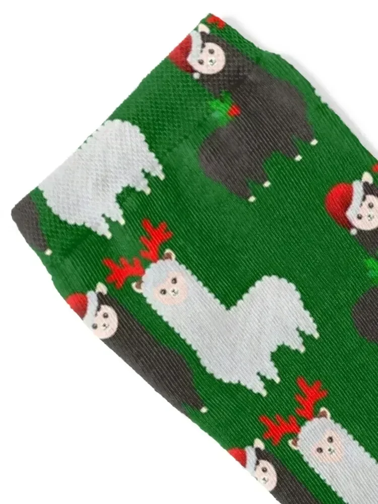 christmas reindeer alpacas Socks bright garter Children's Heating sock Crossfit Socks For Men Women's