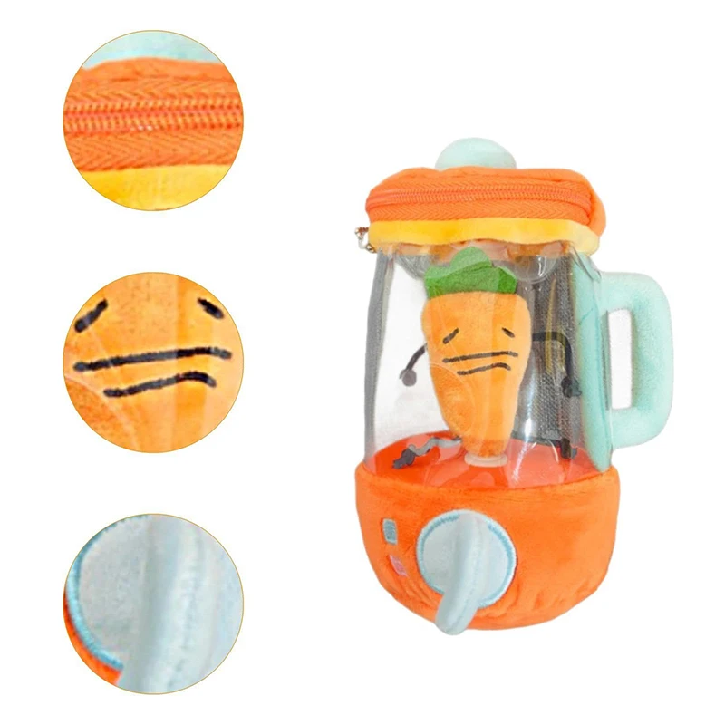 Fun Drawstring Rotating Plush Toy, Carrot Blender Plush, Pull String Wind-up Carrot Juicer Plush Toy Interactive